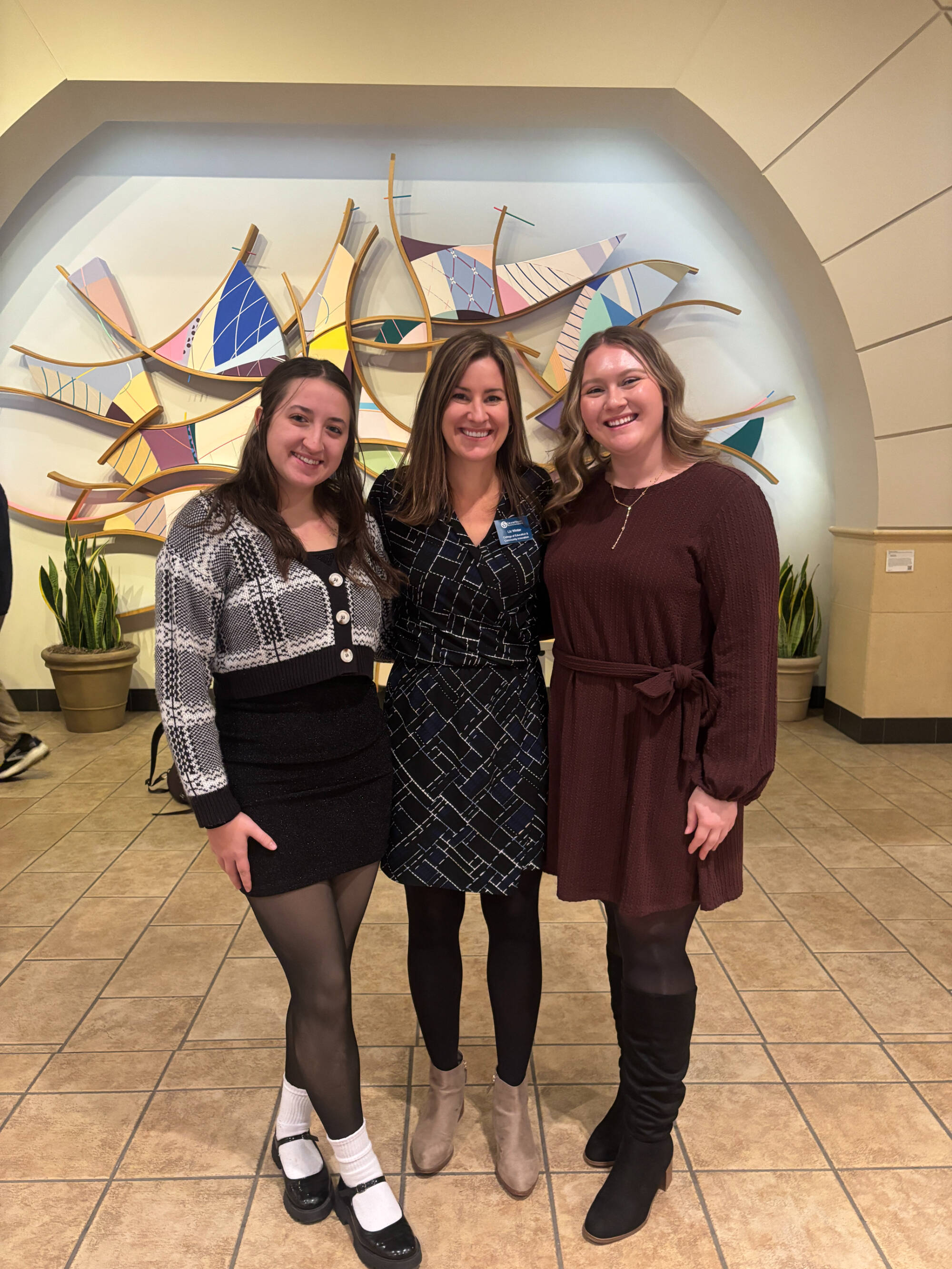 GVSU BCPS Teacher Intern Haven Boyers, Visiting Faculty Liz Winter, and GVSU BCPS Teacher Intern Lyndsi Martin